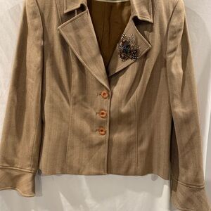Amanda Smith Tan Blazer Classic Structured Design